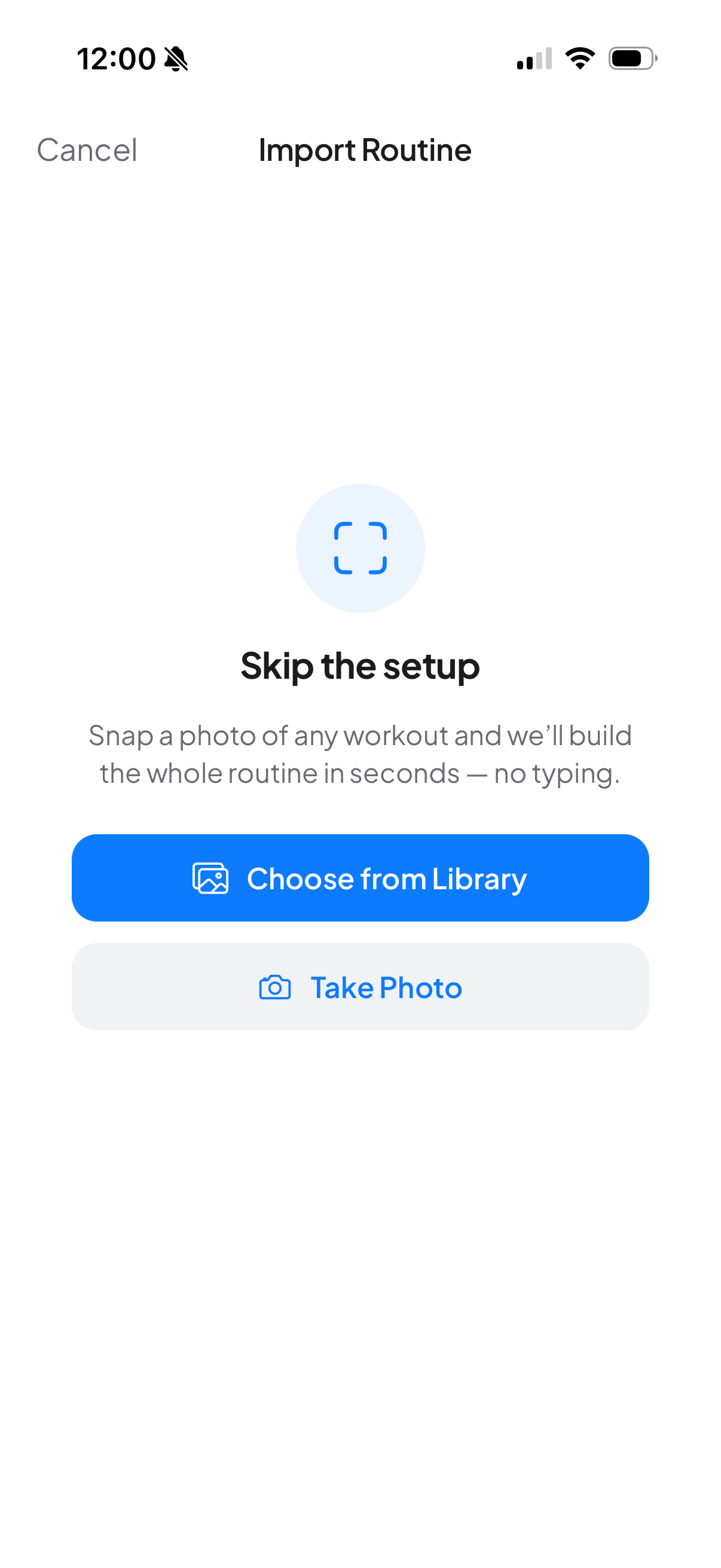 Choose a routine photo to import