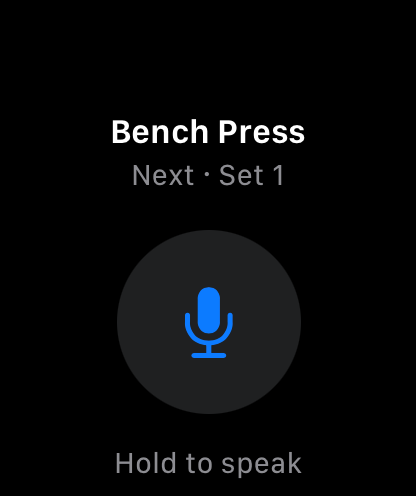 Next set on the watch, ready to log by voice